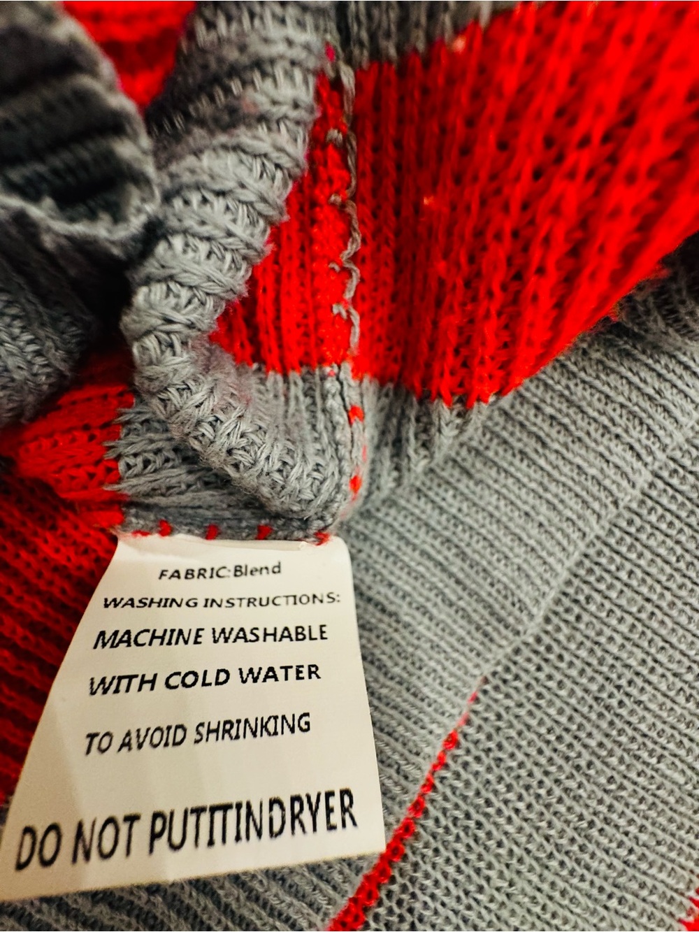 Amazon Women's Gray and Red Striped Knit Sweater Set - Picture 8 of 9